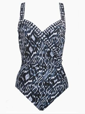 Miraclesuit Palatium Sanibel 1 Pc Swimsuit 12 Ikat Black Blue